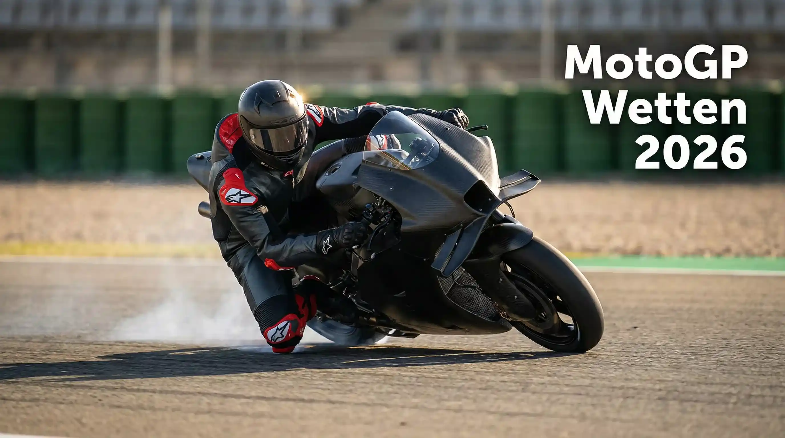 MotoGP-Fahrer in Schräglage auf der Rennstrecke – Wetten auf MotoGP 2026