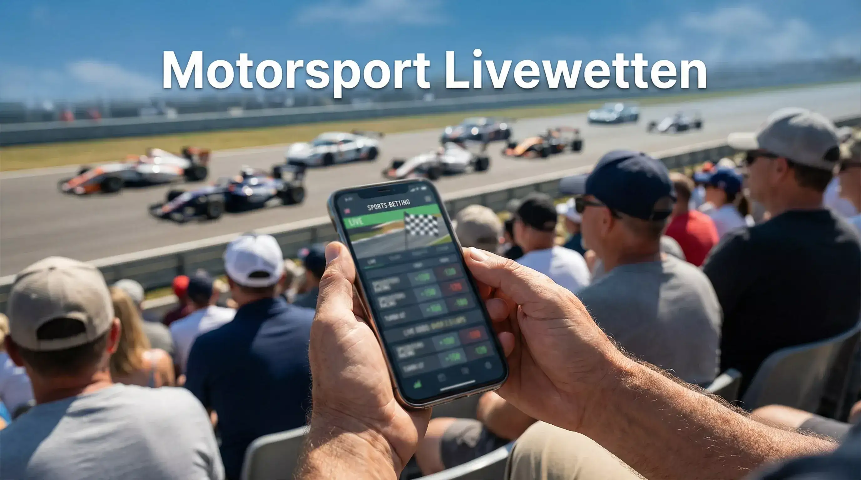 Rennwagen auf der Strecke bei voller Geschwindigkeit – Motorsport Livewetten
