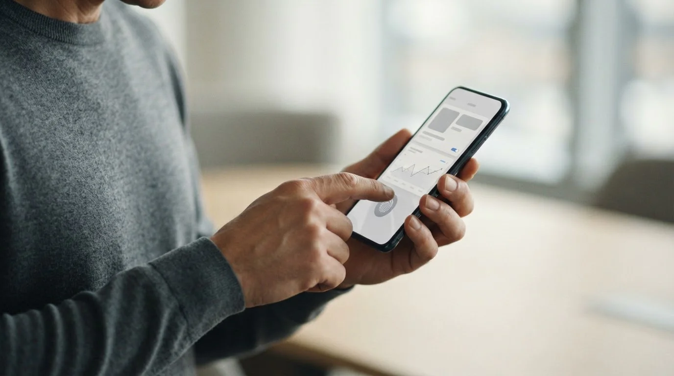Biometrische Authentifizierung auf Smartphone bei App-Nutzung